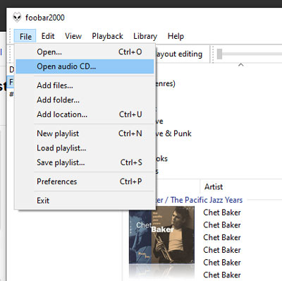 copiar audiolibro cd a mp3 a través de foobar2000